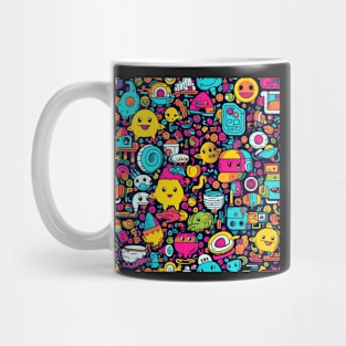 Cute Colorful Monsters and Creatures Pattern Mug